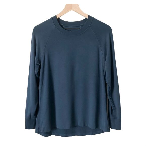 Lake DreamModal Silky Soft Long Sleeve Crewneck Sleep Top Dark Blue Size Small - Picture 1 of 4